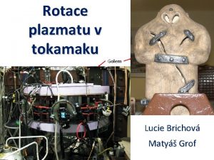 Rotace plazmatu v tokamaku Golem Lucie Brichov Maty