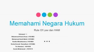 Memahami Negara Hukum Rule Of Law dan HAM