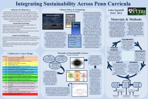 Integrating Sustainability Across Penn Curricula Climate Policy Technology