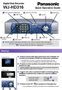 Digital Disk Recorder WJHD 316 Tasto selezione telecamera