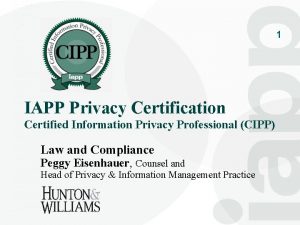 1 IAPP Privacy Certification Certified Information Privacy Professional