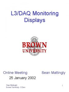 L 3DAQ Monitoring Displays Online Meeting 25 January