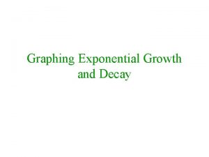 Graphing Exponential Growth and Decay An exponential function