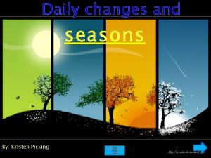 Daily changes and seasons By Kristen Picking Reference