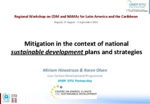 Regional Workshop on CDM and NAMAs for Latin