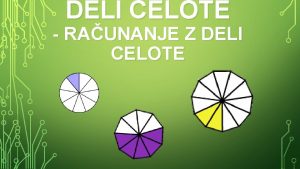 DELI CELOTE RAUNANJE Z DELI CELOTE KAJ NAM