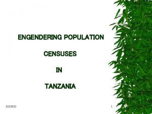ENGENDERING POPULATION CENSUSES IN TANZANIA 222022 1 PAPER