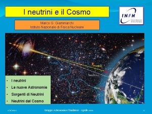 I neutrini e il Cosmo Marco G Giammarchi