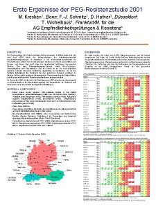 Erste Ergebnisse der PEGResistenzstudie 2001 M Kresken 1