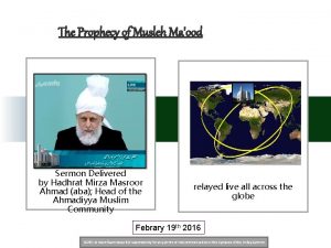 The Prophecy of Musleh Maood Sermon Delivered by