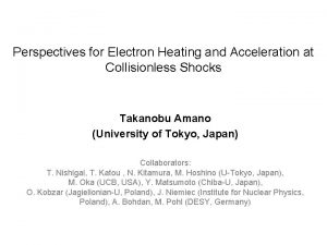 Perspectives for Electron Heating and Acceleration at Collisionless