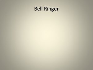 Bell Ringer Bell Ringer Answer Agenda Bell Ringer