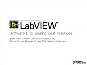 Software Engineering Best Practices Elijah Kerry Certified Lab