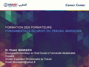 FORMATION DES FORMATEURS FONDAMENTAUX DU DROIT DU TRAVAIL