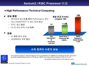 Itanium 2 RISC Processor High Performance Technical Computing