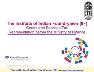 The Institute of Indian Foundrymen IIF Goods and