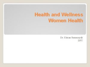 Health and Wellness Women Health Dr Eiman Summayah