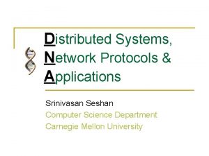 Distributed Systems Network Protocols Applications Srinivasan Seshan Computer