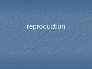 reproduction Human Reproductive System The reproductive system is