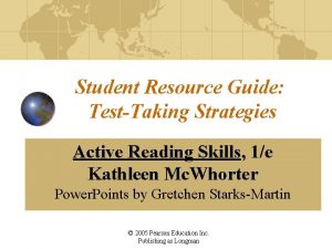 Student Resource Guide TestTaking Strategies Active Reading Skills