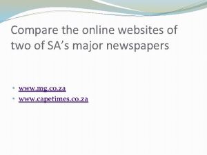 Compare the online websites of two of SAs