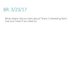 BR 32317 What religion did you learn about