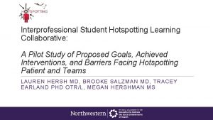 Interprofessional Student Hotspotting Learning Collaborative A Pilot Study