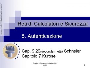 www sci unich itbistadidatticaretisicurezza Reti di Calcolatori e