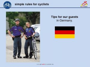 simple rules for cyclists Tips for our guests
