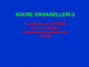 HCRE ORGANELLER2 Prof Dr Davut ALPTEKN Tp Fakltesi