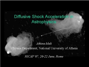 Diffusive Shock Acceleration in Astrophysics Athina Meli Physics