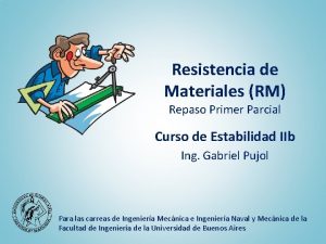 Resistencia de Materiales RM Repaso Primer Parcial Curso