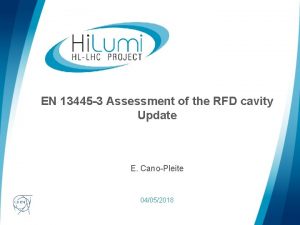 EN 13445 3 Assessment of the RFD cavity