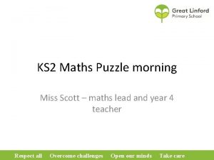 KS 2 Maths Puzzle morning Miss Scott maths