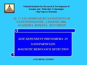 National Institute for Research Development of Isotopic and