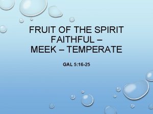 FRUIT OF THE SPIRIT FAITHFUL MEEK TEMPERATE GAL