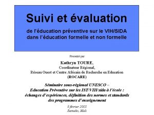 Suivi et valuation de lducation prventive sur le