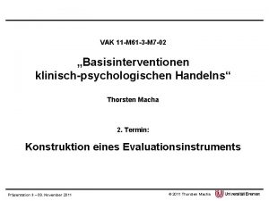 Praxis der Gutachtenerstellung im Masterstudiengang Klinische Psychologie Handelns