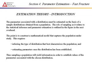 Section 4 Parameter Estimation Fast Fracture ESTIMATION THEORY