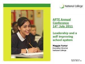 APTE Annual Conference 14 th July 2011 Leadership