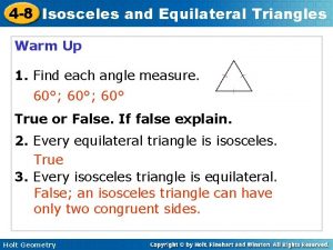 4 8 Isosceles and Equilateral Triangles Warm Up
