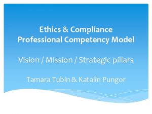 Ethics Compliance Professional Competency Model Vision Mission Strategic