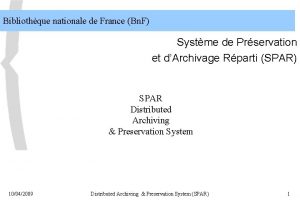 Bibliothque nationale de France Bn F Systme de