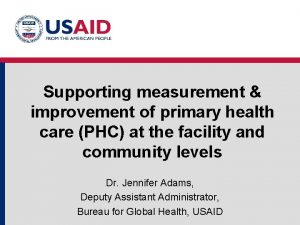 Supporting measurement improvement of primary health care PHC