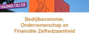 Bedrijfseconomie Ondernemerschap en Financile Zelfredzaamheid Handelswetenschappen en recht