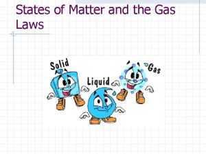 States of Matter and the Gas Laws Matter