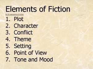 Elements of Fiction NCTE elements of fiction 1