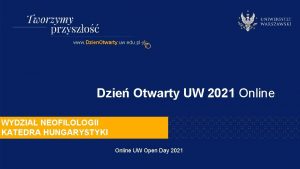 www Dzien Otwarty uw edu pl Dzie Otwarty