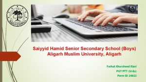 Saiyyid Hamid Senior Secondary School Boys Aligarh Muslim