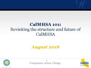 Cal MHSA 101 Revisiting the structure and future